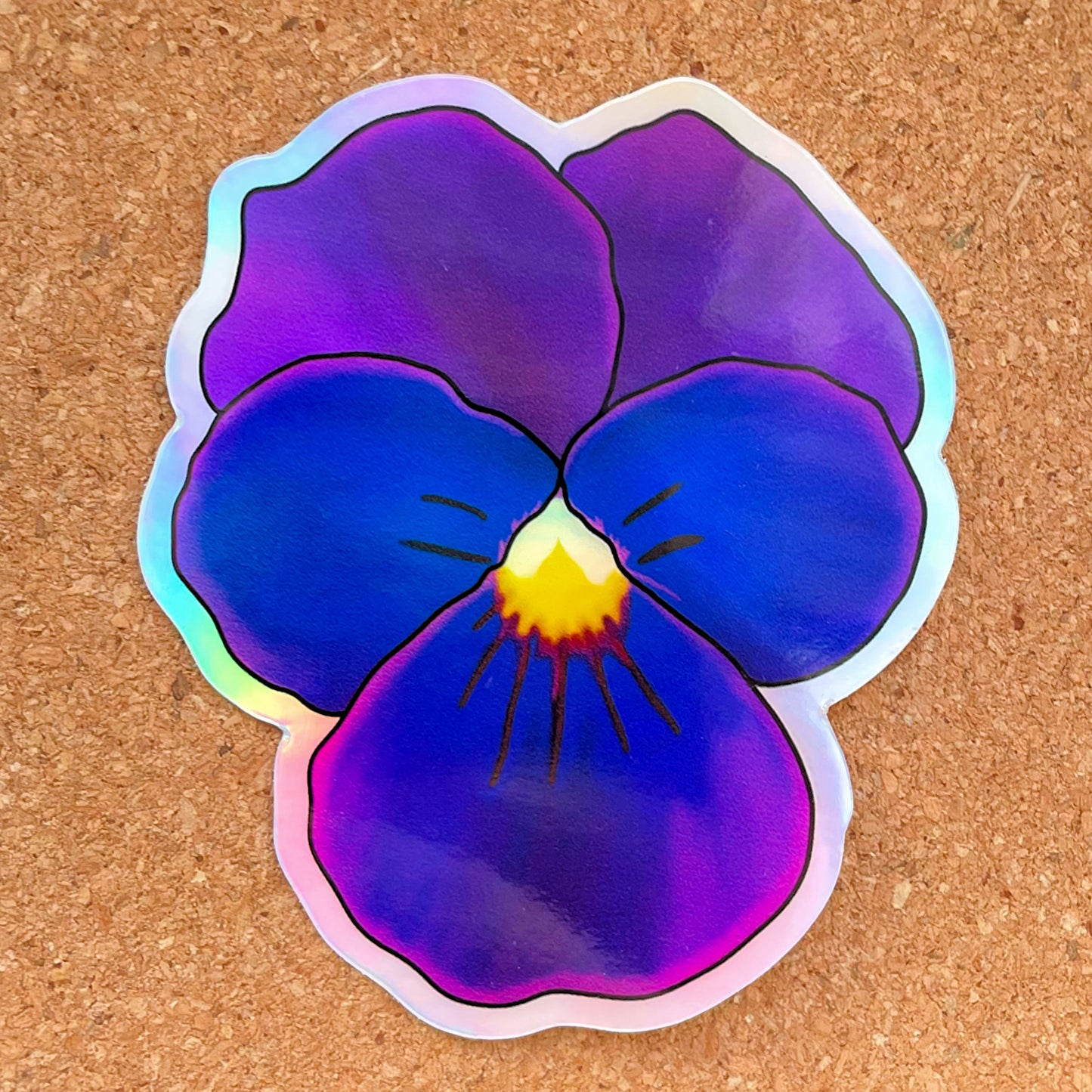 Sticker, Royal Pansy Holographic