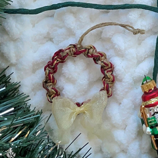 2" Jute Spiral Macrame Christmas Wreath Ornament